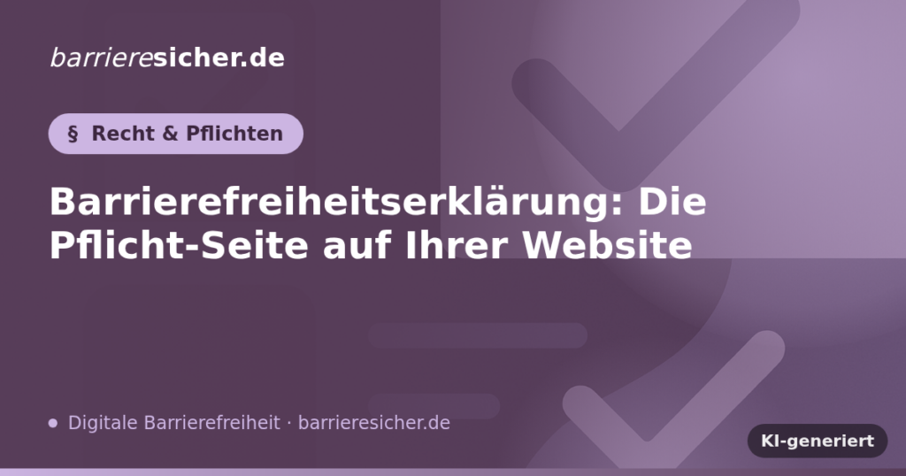 Barrierefreiheitserklärung: Die Pflicht-Seite auf Ihrer Website