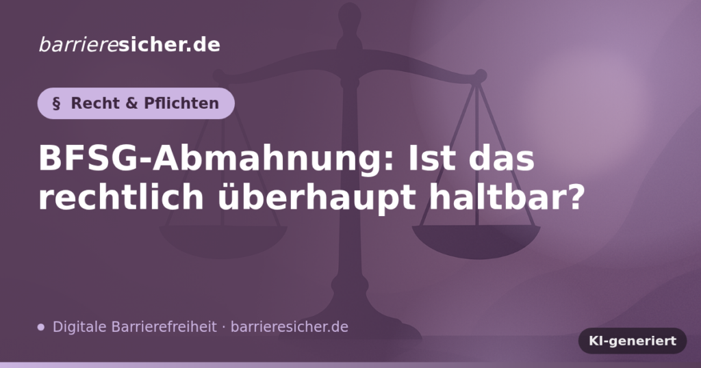 BFSG-Abmahnung: Ist das rechtlich überhaupt haltbar?