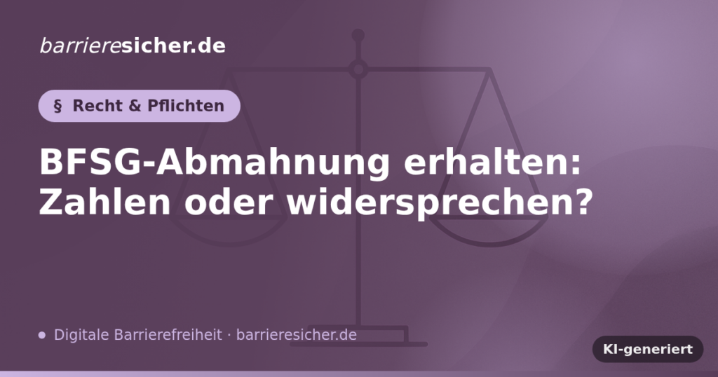 BFSG-Abmahnung erhalten: Zahlen oder widersprechen?
