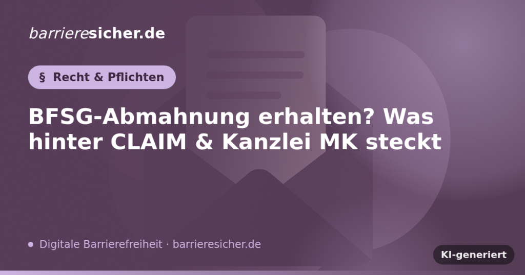 BFSG-Abmahnung erhalten? Was hinter CLAIM & Kanzlei MK steckt